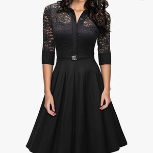 Miss May vintage A-line black dress. 2XL